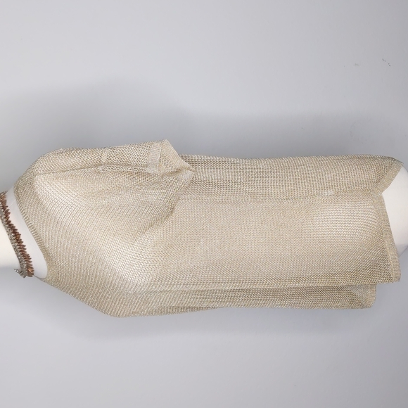 Michael Kors  Mesh Blouse Gold Size Small - Picture 3 of 15